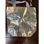 Athleta 2  Large Shopping Reusable Tote Bag White Silver Metallic Grey Photo 2