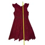 Francesca's  Women's Burgundy Lace Fit & Flare Dress Size S Party Cocktail Photo 5