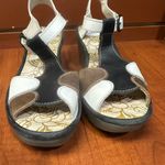 Fly London  Women's Wedge Sandals - Black, White, and Brown Photo 1