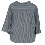 J.Crew Striped Poplin Funnel Neck Blouse Buttons on Left Shoulder 4P Grey White Photo 4
