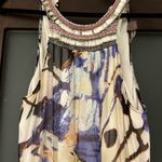 Charlie Jade  silk Artistic Maxi Dress in Blue and Cream Photo 7