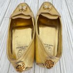 Tory Burch shoes 7.5 Lawrence driving loafers flat gold metallic leather tassels Photo 3