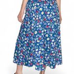 Vintage 90’s Euro Sport Blue Floral Midi Cottage Wrap Skirt Photo 5