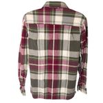 Lee Vintage Y2K Ms.  Flannel Button Down Shirt Relaxed Fit Plaid Burgundy Green S Photo 1