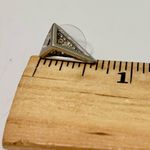 Sam Edelman NEW - Edgy Elegance Silver Triangle & Black Rhinestone Statement Stud Earrings Photo 1