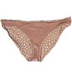 Aerie  Bikini Bottoms Tan White Speckle Textured Swimsuit Size L Photo 2