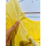 LOVE WHIT Yellow 100% Cotton Tie Back Crewneck Short Sleeve Flowy Midi Dress S Photo 4