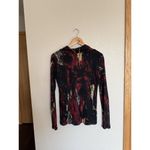 Vivienne Tam  Mesh Cowl Neck Long Sleeve Top Medium Abstract Art To Wear Photo 4