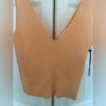 Line and Dot NWT  Orange Ribbed V-Neck Tank Top Sherbert Orange Size Medium Photo 6
