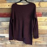 Vera Wang Simply Vera Vera Wang Burgundy Assymetrical Hem Sweater Size Medium Photo 1