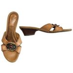 Naturalizer Tan Leather/Metal Strappy Short Heel Sandals Size 6.5 Western Boho Photo 0