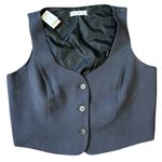 Primark Women's Large Gray Button Front Lined Vest Waistcoat Fitted V Neck NWT Photo 0