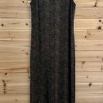 Vintage Molly Malloy Size Medium Stretchy Snakeskin High Neck Tank Maxi Dress Black Photo 0