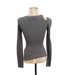 Helmut Lang  Ring Shoulder Knit Top Sweater Cut Out Gray Silver Size XS Photo 7