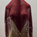 Zuliana Burgundy Wrap With Sea Shells on Fringes. New With Tags. Size undefined Photo 0