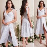 Lavish Lice Lavish Alice Aria Pleated Tie Strap Midi Dress Blue Floral Size 6 NEW Photo 1