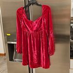 Reformation 💕💕 Chestnut Velvet Babydoll Dress ~ Rhubarb Red 4 NWOT Photo 7