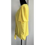 Counterparts Blouse Womens Top Yellow Short Sleeve Size XL Crewneck Front Tie Photo 1