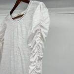 Free People Natasha Tee Womens white Top Puff Ruched Sleeve long sleeve medium Photo 11