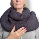 Lululemon Dark Purple Knit Infinity Scarf Ribbed Winter Cozy Layer Outdoor Warm Photo 3