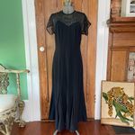 Vintage Positively Ellyn Sheer Elusion Pearl Sweetheart Bust Maxi Gown Sz M Black Size M Photo 2