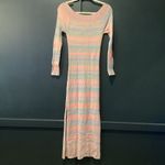 Daily Practice by Anthropologie Ribbed long sleeve stripe Sweater midi Dress S Pink Photo 1