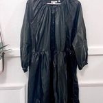 Chico's  Black Faux Leather Pleather Midi Tiered Dress Size 16 Photo 1