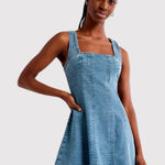 Abercrombie & Fitch Abercrombie Fitch Womens Dress Blue Mila Squareneck Denim Mini A Line Y2K Small Photo 0