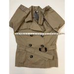 H&M Taupe Double Breasted Belted 3/4 Sleeves Blazer Trench Jacket Sz 10 … Photo 3