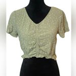 SO () Green Floral Cinch Babydoll Top: Size Medium Photo 0