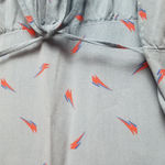 JUNK FOOD DAVID BOWIE LIGHTNING BOLT PRINT BLUE BUTTON FRONT SWING DRESS… Red Size M Photo 13