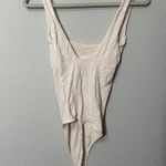 Free People NEW  Send Love Bodysuit Sleeveless Parchment Ivory Texture Md Lg Photo 3