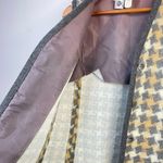 Vintage 60s 70s Patty Woodard Wool houndstooth Plaid Long mod Vest womens 10 S M Gray Size M Photo 4