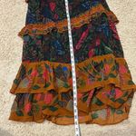 Farm Rio  Garden Tiered maxi skirt NEW boho tropical floral ruffle black motif si Photo 10