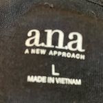 a.n.a Black Crochet Lace Trim T-Shirt Top Size Large Boho Casual Photo 4