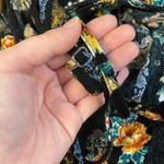 Gypsies & Moondust  Cold Shoulder Top Womens Size L Black‎ Floral Photo 5