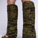 AZALEA WANG MARIETTA FOLD OVER OPEN TOE SANDAL BOOT IN CAMO Photo 4
