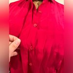 Jones New York Candy Apple Red Light Blouse Hidden Buttons. 1 Pocket & Pleated On One Side.Sz 8 Photo 3