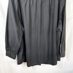 Roamans Plus Size 3X Top Solid Black Button Up Long Sleeve Career Capsule 1290 Photo 3