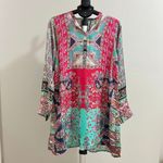 Johnny Was NWOT  Floral Silk Long Sleeves Tunic Dress Multicolor Bohemia Size S Photo 1