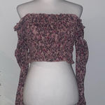 Socialite whimsical fairycore floral off the shoulder long sleeve top Photo 1