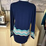 St. John  VINTAGE Santana Knit Rare Navy Chevron Cardigan Photo 2