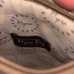 MYRA CROSSBODY BAG DARK GREY/BLUE CANVAS WITH TAN LEATHER TRIM ADJUSTABLE STRAP Gray Photo 9