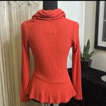 Maeve Anthropologie Winterscape Cowl Neck Peplum Top Women's XSP Orange Photo 4
