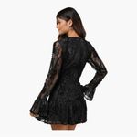Lulus  Darling Era Black Lace Appliqué Ruffled Mini Dress Evening Gothic Small
L Photo 2