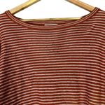 Storia  Star Cutout Cropped Knit Top Womens S Orange White Striped Slouchy Cozy Photo 2