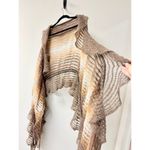 Missoni  Striped Fringe Hem Knitted Shawl Scarf Brown Women's One Size Photo 1