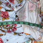 Acting Pro  medium blouse hi low tie front short sleeve blue floral print soft Photo 8