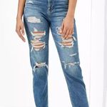 C'EST TOI DISTRESSED BOYFRIEND JEANS Raw hem sz 9/28 Blue Photo 0