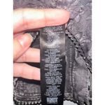 RECLAIMED VINTAGE | Charcoal Corset Embroidered Tie Front Fringe Cropped Top, 6 Gray Photo 7